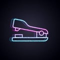 Glowing neon line Office stapler icon isolated on black background. Stapler, staple, paper, cardboard, office equipment