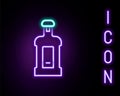 Glowing neon line Orujo icon isolated on black background. Colorful outline concept. Vector
