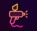 Glowing neon line Paint spray gun icon isolated on black background. Vector Illustration Royalty Free Stock Photo