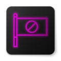 Glowing neon line Protest icon isolated on white background. Meeting, protester, picket, speech, banner, protest placard