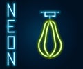Glowing neon line Punching bag icon isolated on black background. Colorful outline concept. Vector