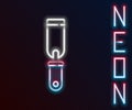 Glowing neon line Rasp metal file icon isolated on black background. Rasp for working with wood and metal. Tool for