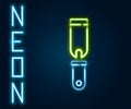Glowing neon line Rasp metal file icon isolated on black background. Rasp for working with wood and metal. Tool for