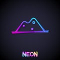 Glowing neon line Salt icon isolated on black background. Vector