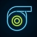 Glowing neon line Scotch tape icon isolated on black background. Roll adhesive tape. Insulating tape. Colorful outline Royalty Free Stock Photo