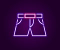 Glowing neon line Short or pants icon isolated on black background. Colorful outline concept. Vector