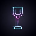 Glowing neon line Shovel toy icon isolated on black background. Vector