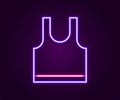 Glowing neon line Sleeveless T-shirt icon isolated on black background. Colorful outline concept. Vector
