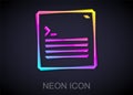 Glowing neon line Software, web developer programming code icon isolated on black background. Javascript computer script Royalty Free Stock Photo
