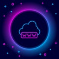 Glowing neon line Software, web development, programming concept icon isolated on black background. Programming language