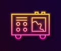 Glowing neon line Spectrometer icon isolated on black background. Vector