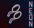 Glowing neon line Sperm icon isolated on black background. Colorful outline concept. Vector Illustration Royalty Free Stock Photo