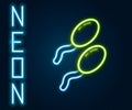 Glowing neon line Sperm icon isolated on black background. Colorful outline concept. Vector Illustration Royalty Free Stock Photo