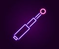 Glowing neon line Telescopic baton icon isolated on black background. Colorful outline concept. Vector