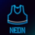 Glowing neon line Undershirt icon isolated on black background. Colorful outline concept. Vector
