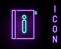 Glowing neon line User manual icon isolated on black background. User guide book. Instruction sign. Read before use Royalty Free Stock Photo