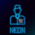 Glowing neon line Veterinarian doctor icon isolated on black background. Colorful outline concept. Vector Royalty Free Stock Photo