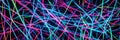 Glowing neon lines intertwining in a vibrant abstract pattern creating a dynamic visual display. Generative AI Royalty Free Stock Photo