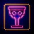 Glowing neon Medieval goblet icon isolated on black background. Holy grail. Vector Royalty Free Stock Photo