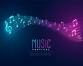 glowing neon notes and tunes music background for disco party theme Royalty Free Stock Photo