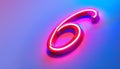 Neon Number Six Royalty Free Stock Photo
