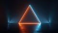 Abstract Neon Triangle in Dark Space Royalty Free Stock Photo