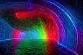 glowing neon pattern tunnel cave outerspace rainbow 3d space lines glow