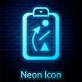 Glowing neon Planning strategy concept icon isolated on brick wall background. Baseball cup formation and tactic. Vector Royalty Free Stock Photo