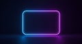Glowing Neon Rectangle Frame with Blue and Purple Gradient on Dark Background border Royalty Free Stock Photo