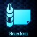 Glowing neon Roll of paper icon isolated on brick wall background. Vector Royalty Free Stock Photo