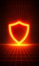 Glowing Shield in Cyber Space Royalty Free Stock Photo