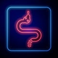 Glowing neon Snake icon isolated on blue background. Vector Royalty Free Stock Photo