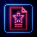 Glowing neon Star constellation zodiac icon isolated on black background. Vector Royalty Free Stock Photo