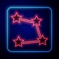 Glowing neon Star constellation zodiac icon isolated on black background. Vector Royalty Free Stock Photo
