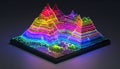 Glowing Neon Topographic Data Visualization Royalty Free Stock Photo
