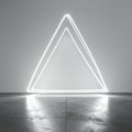 Glowing Neon Triangle in Minimalist Space Royalty Free Stock Photo