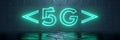 Glowing neon tube sign 5G Royalty Free Stock Photo