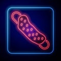 Glowing neon Washcloth icon isolated on black background. Bath house sauna washcloth sign. Item for pleasure and Royalty Free Stock Photo