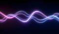 Glowing Neon Waveforms on Dark Background Royalty Free Stock Photo