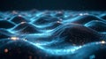 Glowing neon waves - generative ai