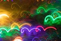 Glowing neon wavy lines similar as sea waves. Royalty Free Stock Photo