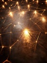 Glowing Network Abstract Connection System with Interlinked Points and Shiny Surface Royalty Free Stock Photo