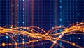 Glowing network connection abstract Generative AI