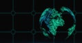 Glowing network lines on digital globe representing global technology connectivity