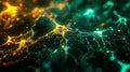A glowing network of organiclike patterns, resembling the digital nervous system of an artificial intelligence Royalty Free Stock Photo