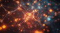 A glowing network of organiclike patterns, resembling the digital nervous system of an artificial intelligence Royalty Free Stock Photo