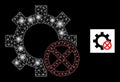 Glowing Network Reject Options Icon with Glare Light Spots