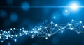 Glowing Network of White Dots and Lines on Blue abstract Royalty Free Stock Photo