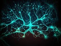 Glowing neural links network background.