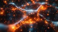 Glowing neural network: abstract visualization of neural connections